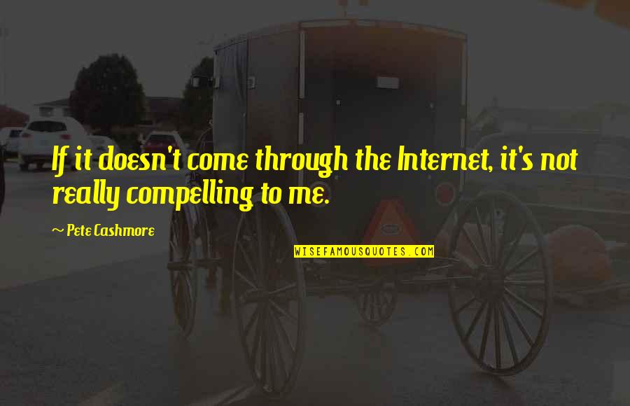 Pete's Quotes By Pete Cashmore: If it doesn't come through the Internet, it's