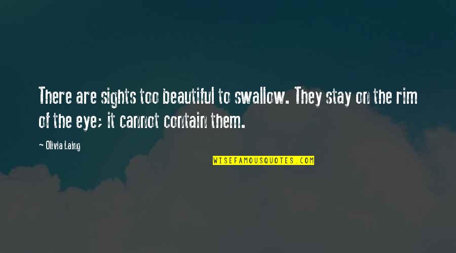Petipa Weeks Quotes By Olivia Laing: There are sights too beautiful to swallow. They Petipa Weeks Quotes By Olivia Laing: There are sights too beautiful to swallow. They