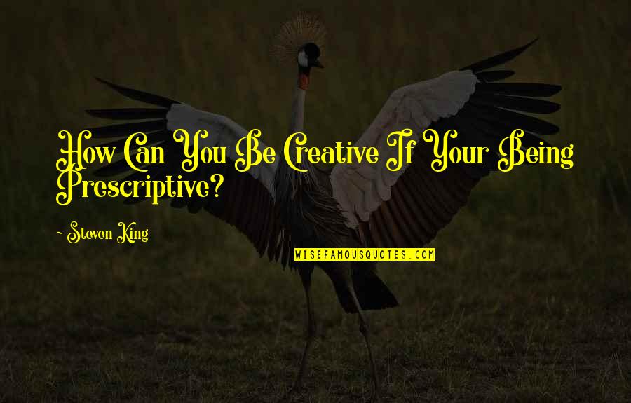 Petricevic Bonnie Quotes By Steven King: How Can You Be Creative If Your Being