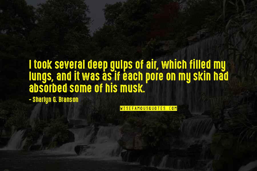 Petronius Quotes By Sharlyn G. Branson: I took several deep gulps of air, which