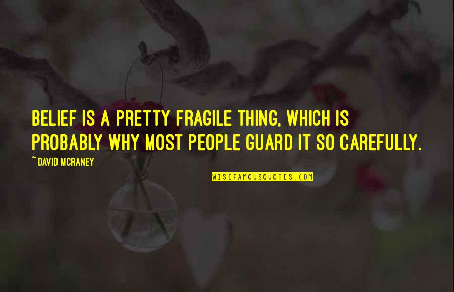 Petrovska Vodka Quotes By David McRaney: Belief is a pretty fragile thing, which is Petrovska Vodka Quotes By David McRaney: Belief is a pretty fragile thing, which is
