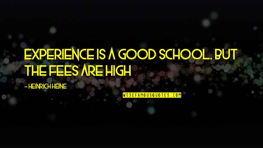 Petruzzellos Quotes By Heinrich Heine: Experience is a good school. But the fees