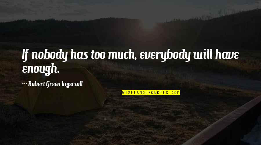 Petty Relationships Quotes By Robert Green Ingersoll: If nobody has too much, everybody will have Petty Relationships Quotes By Robert Green Ingersoll: If nobody has too much, everybody will have