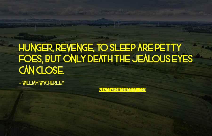 Petty Revenge Quotes By William Wycherley: Hunger, revenge, to sleep are petty foes, But