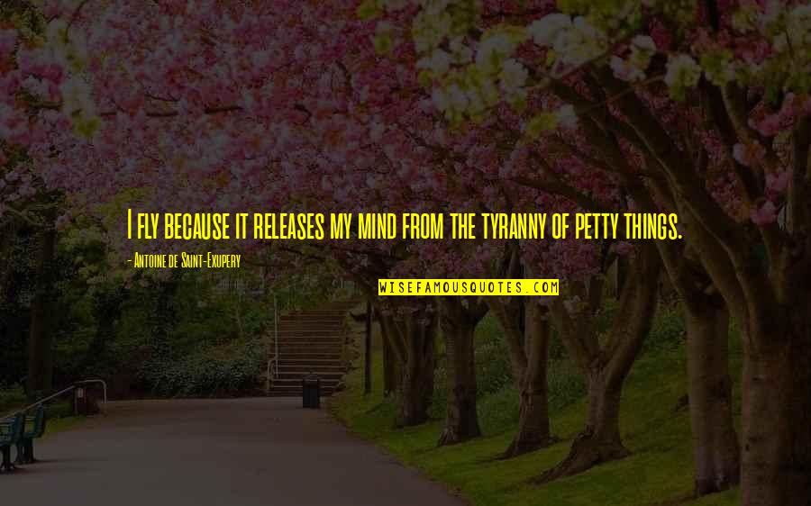 Petty Tyranny Quotes By Antoine De Saint-Exupery: I fly because it releases my mind from