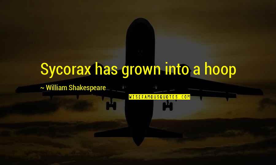 Pettybreakers Band Quotes By William Shakespeare: Sycorax has grown into a hoop Pettybreakers Band Quotes By William Shakespeare: Sycorax has grown into a hoop
