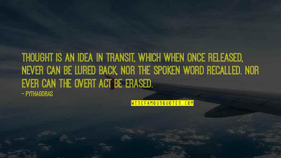 Petunien Berwintern Quotes By Pythagoras: Thought is an Idea in transit, which when