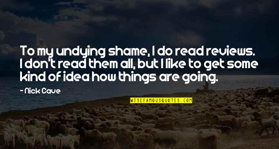 Pfening Snyder Quotes By Nick Cave: To my undying shame, I do read reviews.