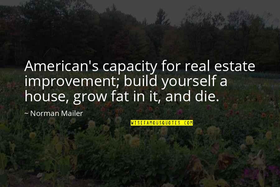 Pff Quote Quotes By Norman Mailer: American's capacity for real estate improvement; build yourself