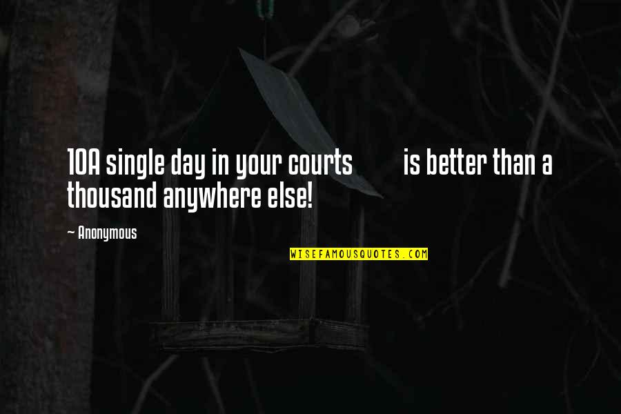 Pflaumer Bros Quotes By Anonymous: 10A single day in your courts is better