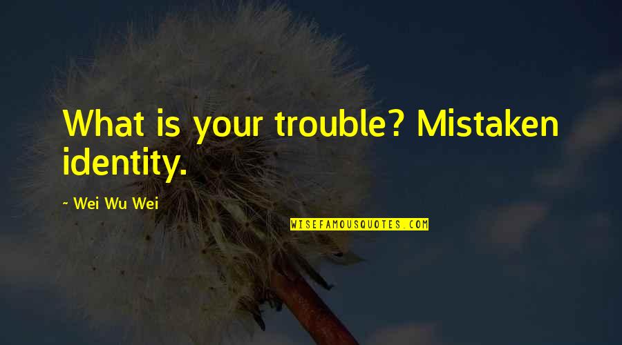 Phamerator Quotes By Wei Wu Wei: What is your trouble? Mistaken identity.