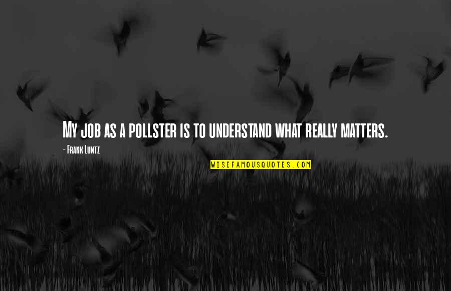 Phantom Tollbooth King Azaz Quotes By Frank Luntz: My job as a pollster is to understand