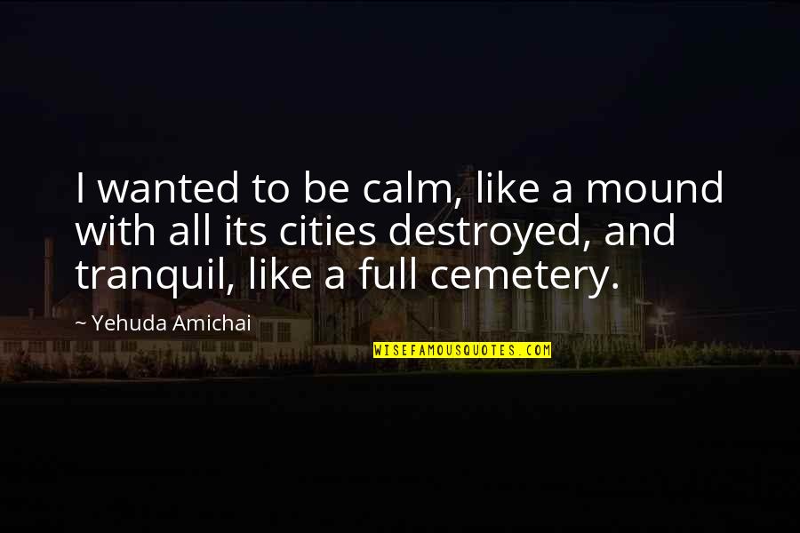 Pharronida Quotes By Yehuda Amichai: I wanted to be calm, like a mound Pharronida Quotes By Yehuda Amichai: I wanted to be calm, like a mound