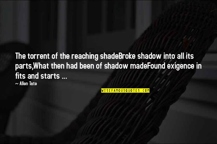 Phate098 Quotes By Allen Tate: The torrent of the reaching shadeBroke shadow into Phate098 Quotes By Allen Tate: The torrent of the reaching shadeBroke shadow into