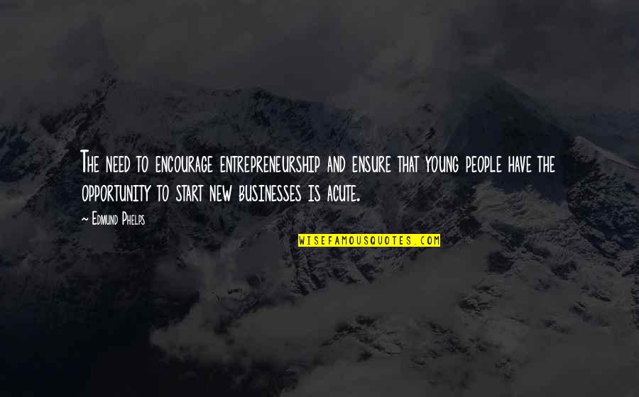 Phelps Quotes By Edmund Phelps: The need to encourage entrepreneurship and ensure that Phelps Quotes By Edmund Phelps: The need to encourage entrepreneurship and ensure that
