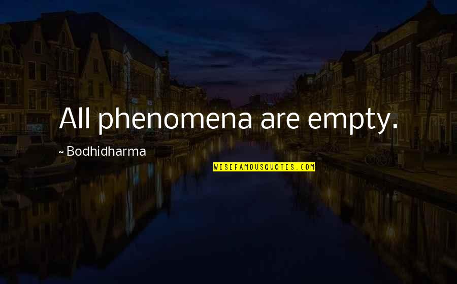 Phenomena Quotes By Bodhidharma: All phenomena are empty.