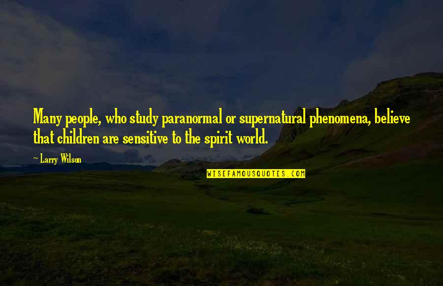 Phenomena Quotes By Larry Wilson: Many people, who study paranormal or supernatural phenomena,