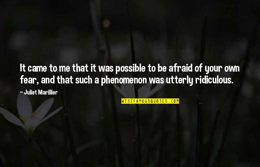 Phenomenon Quotes By Juliet Marillier: It came to me that it was possible Phenomenon Quotes By Juliet Marillier: It came to me that it was possible