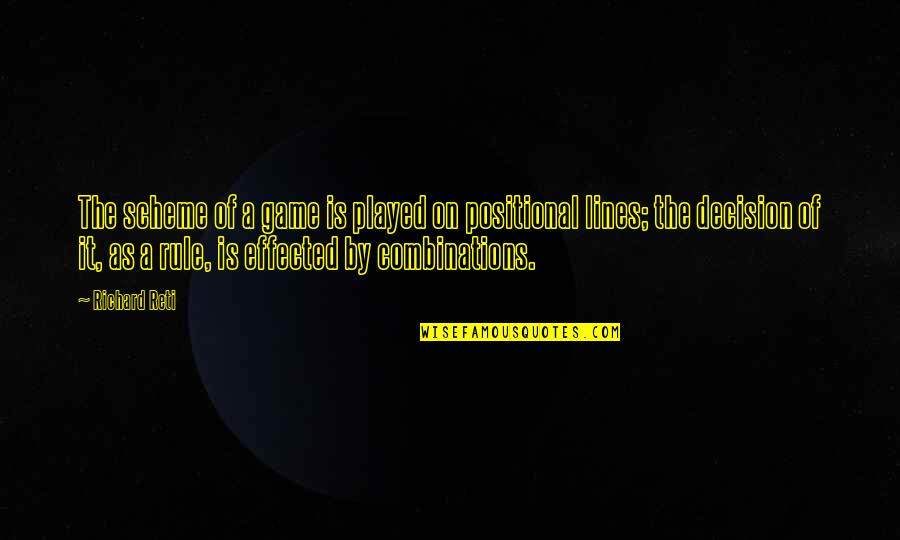 Phenonenally Quotes By Richard Reti: The scheme of a game is played on Phenonenally Quotes By Richard Reti: The scheme of a game is played on