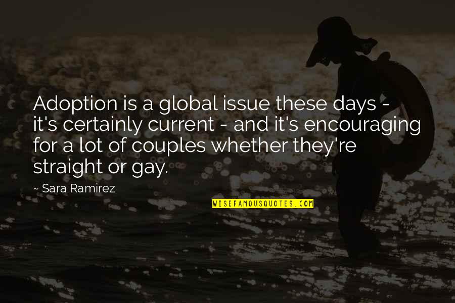 Pheromones And Attraction Quotes By Sara Ramirez: Adoption is a global issue these days -