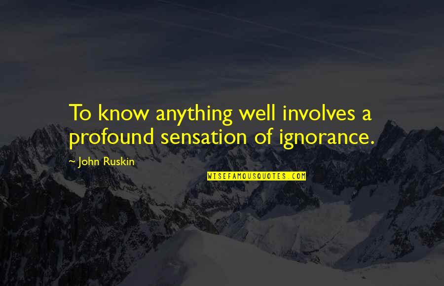 Phew Quotes By John Ruskin: To know anything well involves a profound sensation