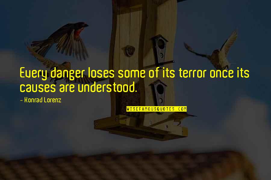 Phi Mu Quotes By Konrad Lorenz: Every danger loses some of its terror once