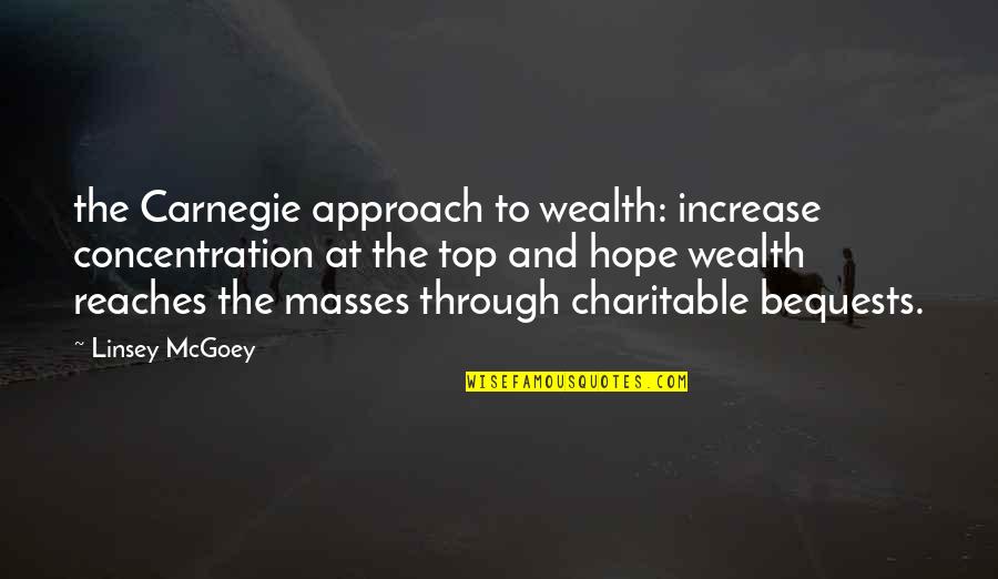 Philanthrocapitalism Quotes By Linsey McGoey: the Carnegie approach to wealth: increase concentration at
