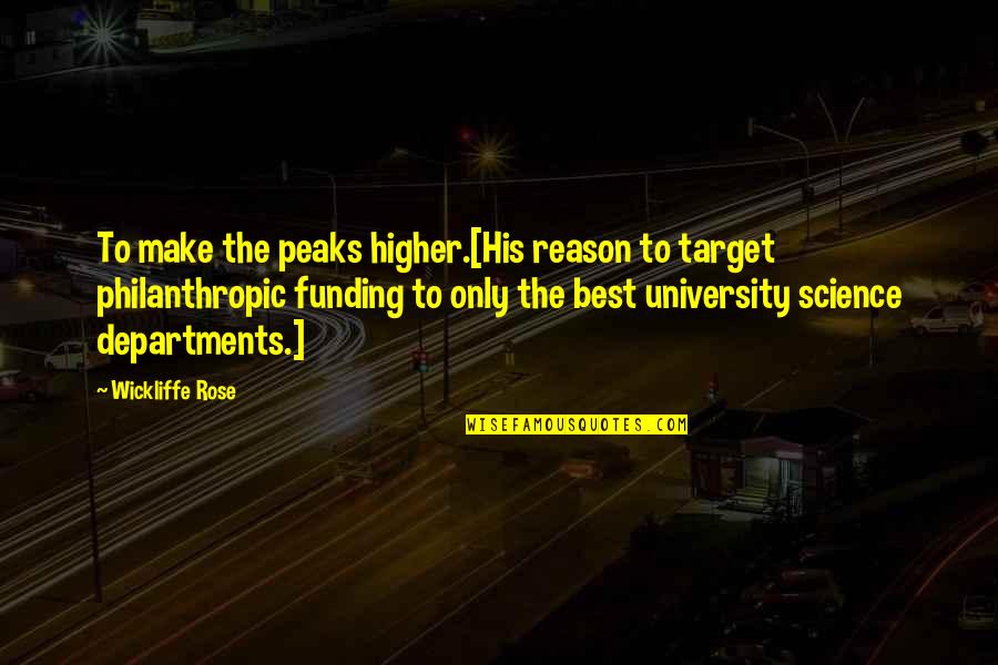 Philanthropic Quotes By Wickliffe Rose: To make the peaks higher.[His reason to target