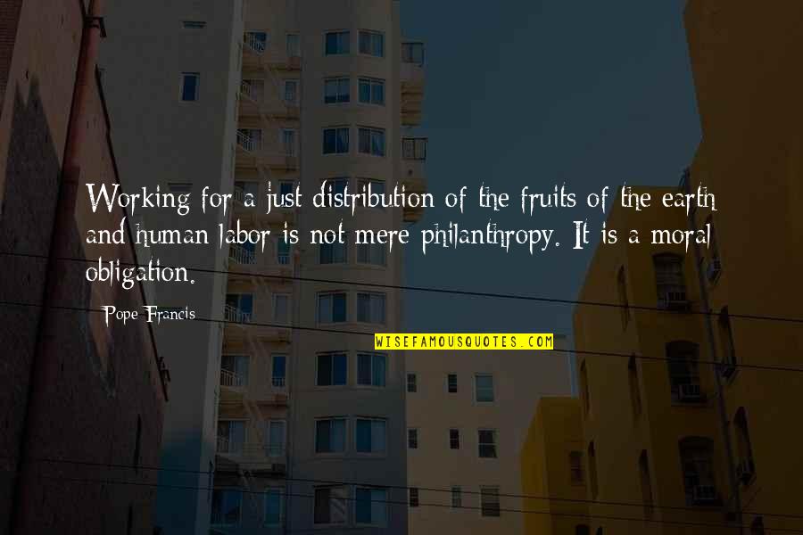 Philanthropy Quotes By Pope Francis: Working for a just distribution of the fruits