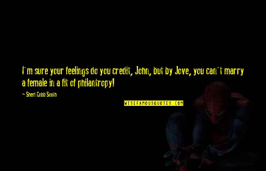 Philantropy Quotes By Sheri Cobb South: I'm sure your feelings do you credit, John,