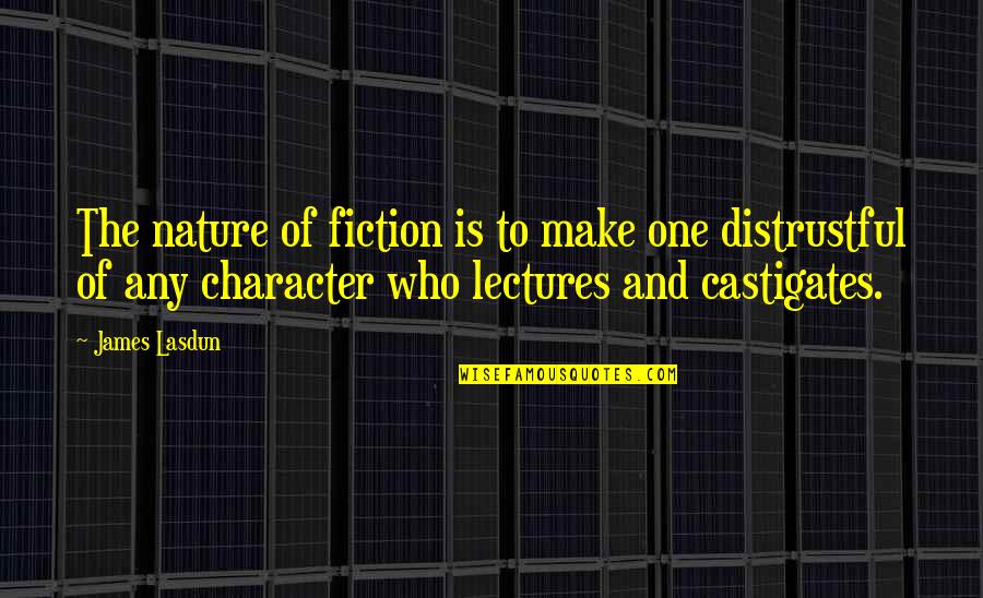 Philip Fry Quotes By James Lasdun: The nature of fiction is to make one