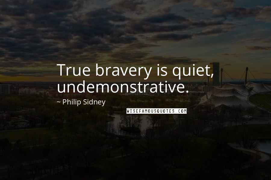 Philip Sidney quotes: True bravery is quiet, undemonstrative.