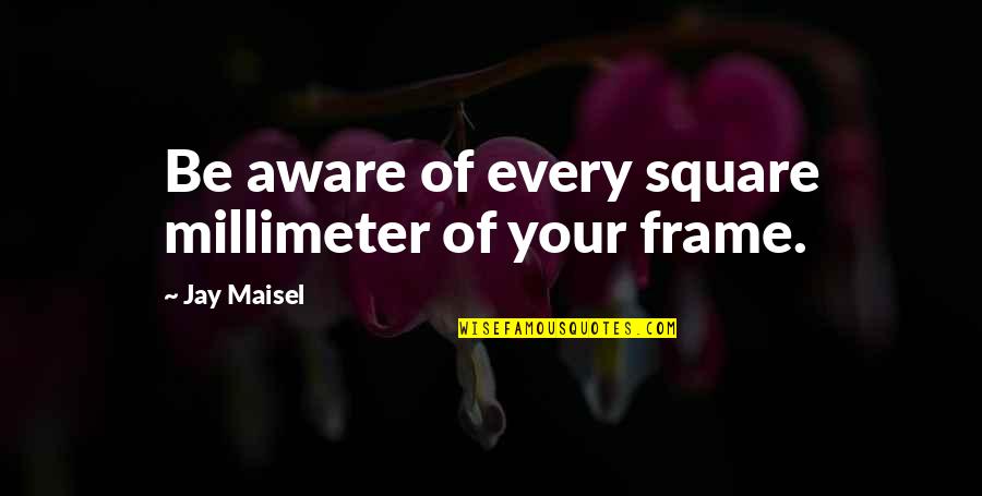 Philippe Djian Quotes By Jay Maisel: Be aware of every square millimeter of your
