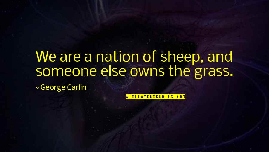 Philippians 4 13 Vinyl Wall Quotes By George Carlin: We are a nation of sheep, and someone