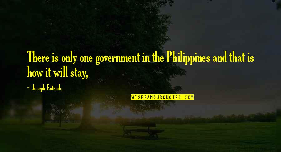 Philippines Government Quotes By Joseph Estrada: There is only one government in the Philippines