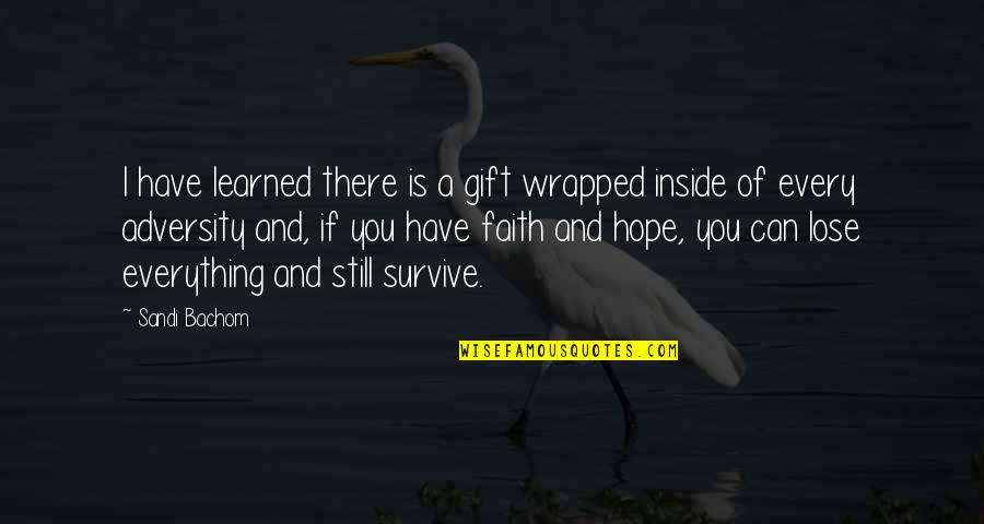 Philoctetes Summary Quotes By Sandi Bachom: I have learned there is a gift wrapped Philoctetes Summary Quotes By Sandi Bachom: I have learned there is a gift wrapped