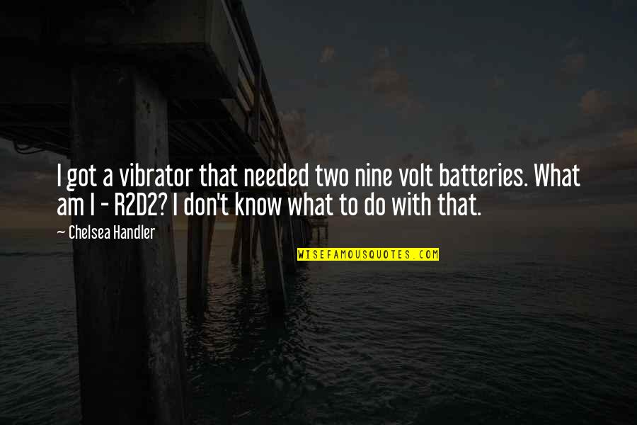 Philosophic Consciousness Quotes By Chelsea Handler: I got a vibrator that needed two nine Philosophic Consciousness Quotes By Chelsea Handler: I got a vibrator that needed two nine