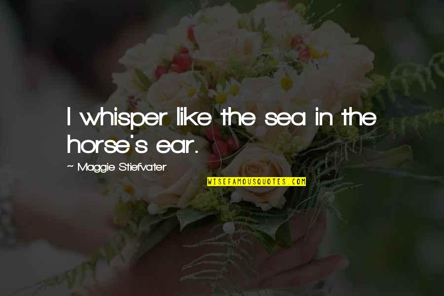 Philosophic Philosophy Quotes By Maggie Stiefvater: I whisper like the sea in the horse's Philosophic Philosophy Quotes By Maggie Stiefvater: I whisper like the sea in the horse's