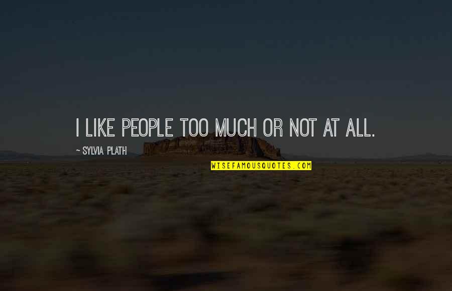 Philosophical People Quotes By Sylvia Plath: I like people too much or not at