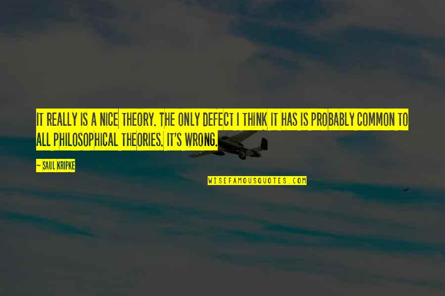 Philosophical Quotes By Saul Kripke: It really is a nice theory. The only