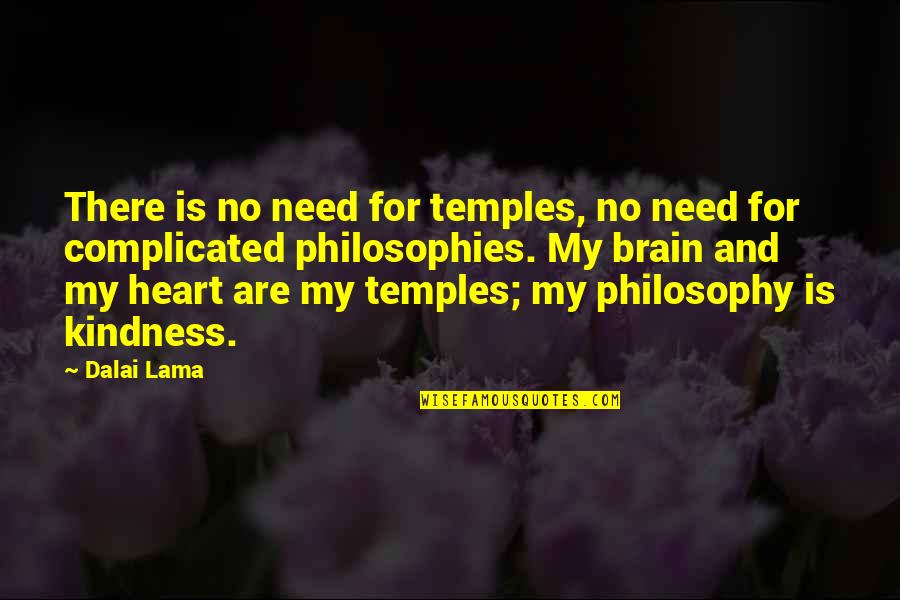 Philosophies In Quotes By Dalai Lama: There is no need for temples, no need Philosophies In Quotes By Dalai Lama: There is no need for temples, no need