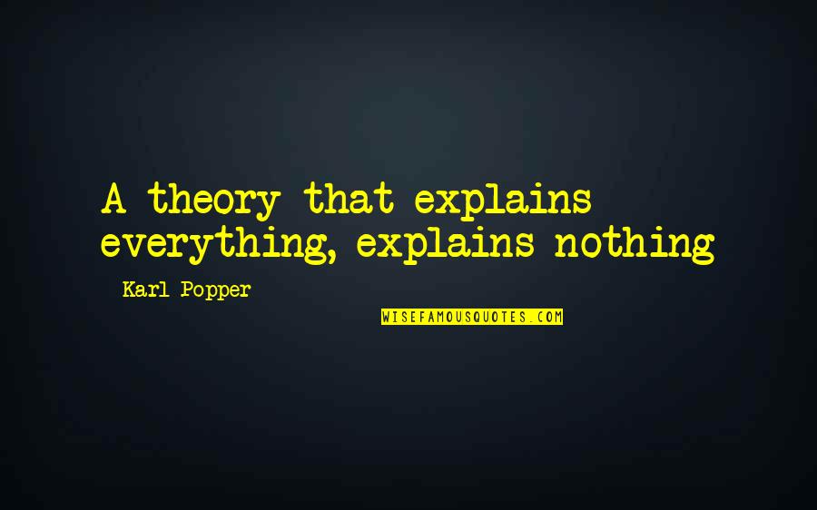 Philosophy Of Science Quotes By Karl Popper: A theory that explains everything, explains nothing