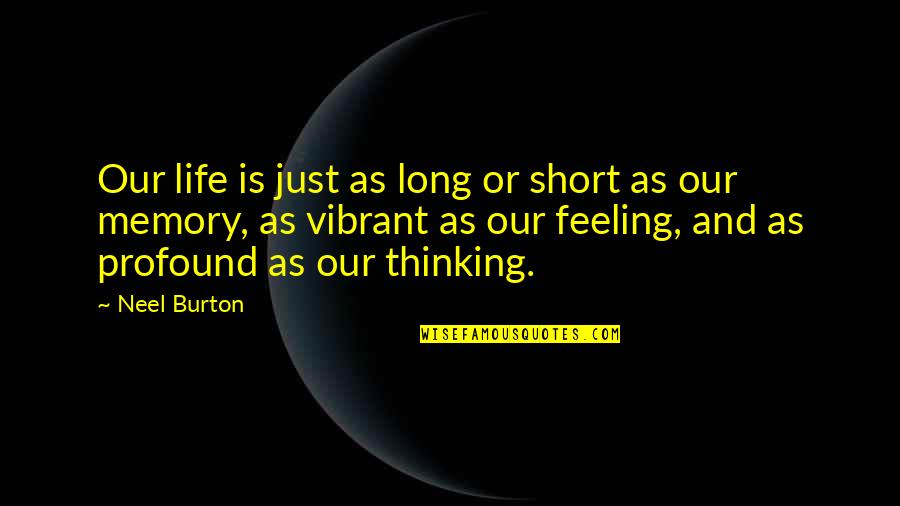 Philosophy Short Quotes By Neel Burton: Our life is just as long or short Philosophy Short Quotes By Neel Burton: Our life is just as long or short