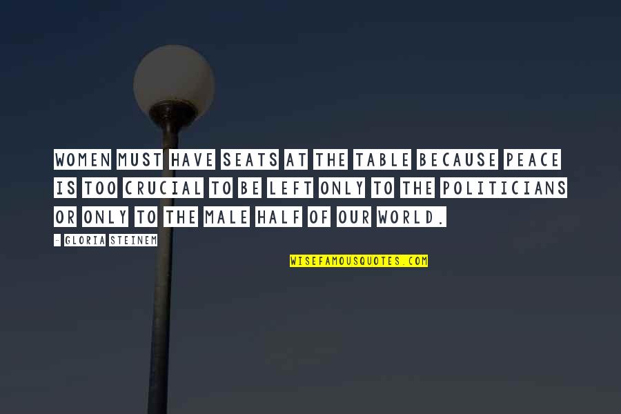 Phinits Quotes By Gloria Steinem: Women must have seats at the table because Phinits Quotes By Gloria Steinem: Women must have seats at the table because
