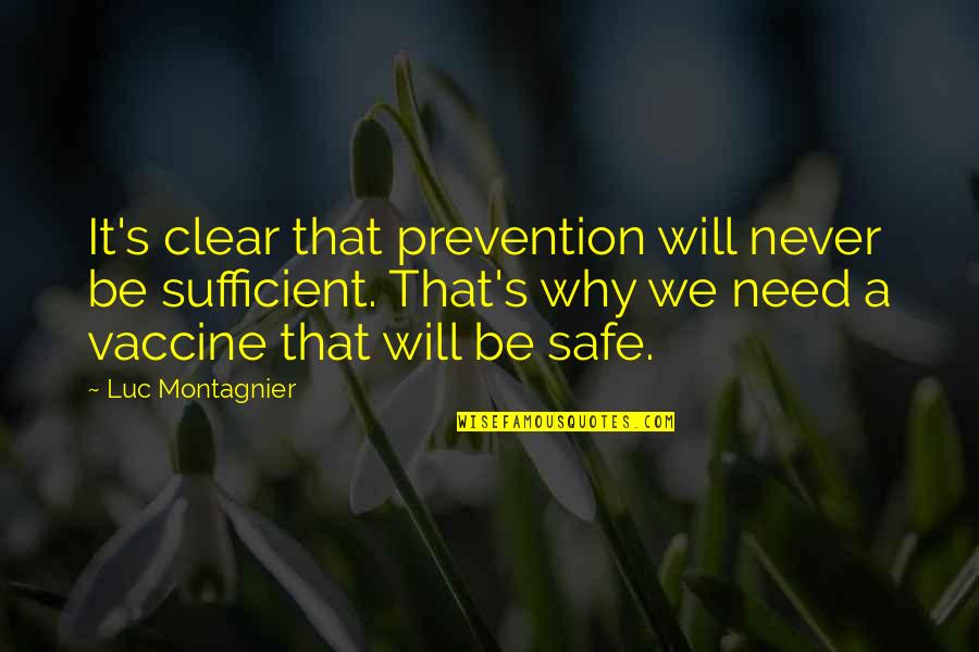 Phoebe In Wonderland Movie Quotes By Luc Montagnier: It's clear that prevention will never be sufficient. Phoebe In Wonderland Movie Quotes By Luc Montagnier: It's clear that prevention will never be sufficient.
