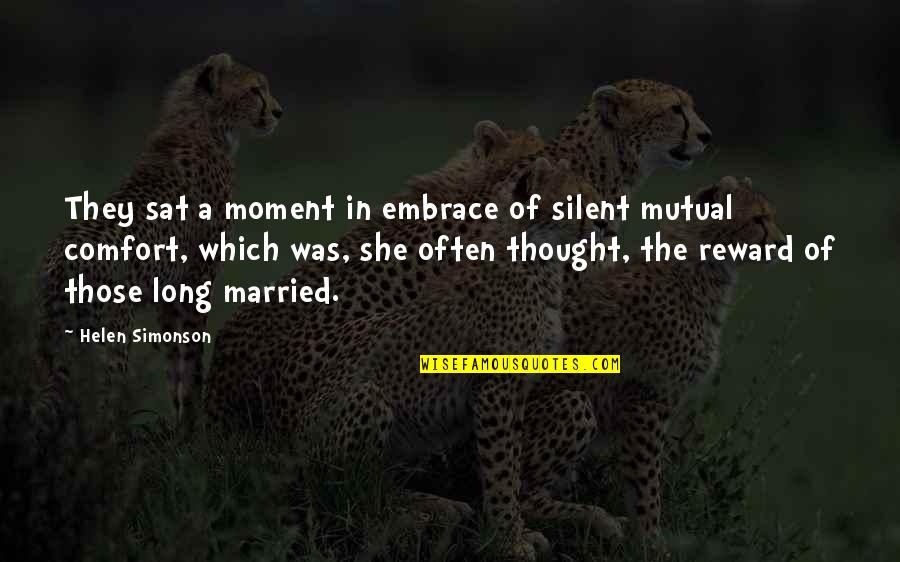 Phone Addict Quotes By Helen Simonson: They sat a moment in embrace of silent Phone Addict Quotes By Helen Simonson: They sat a moment in embrace of silent