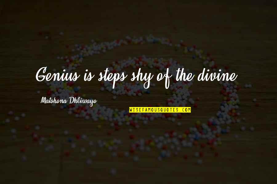 Photo Of Inspirational Quotes By Matshona Dhliwayo: Genius is steps shy of the divine.