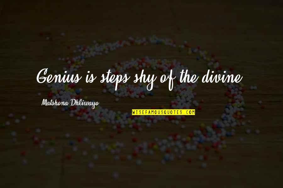 Photo Of Inspirational Quotes By Matshona Dhliwayo: Genius is steps shy of the divine. Photo Of Inspirational Quotes By Matshona Dhliwayo: Genius is steps shy of the divine.