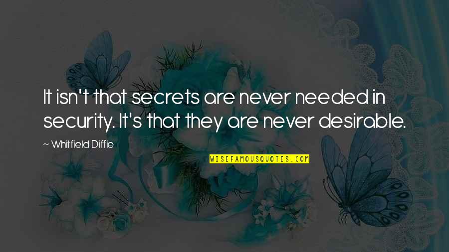 Photocopied Future Quotes By Whitfield Diffie: It isn't that secrets are never needed in Photocopied Future Quotes By Whitfield Diffie: It isn't that secrets are never needed in