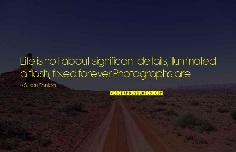 Photography And Life Quotes By Susan Sontag: Life is not about significant details, illuminated a Photography And Life Quotes By Susan Sontag: Life is not about significant details, illuminated a